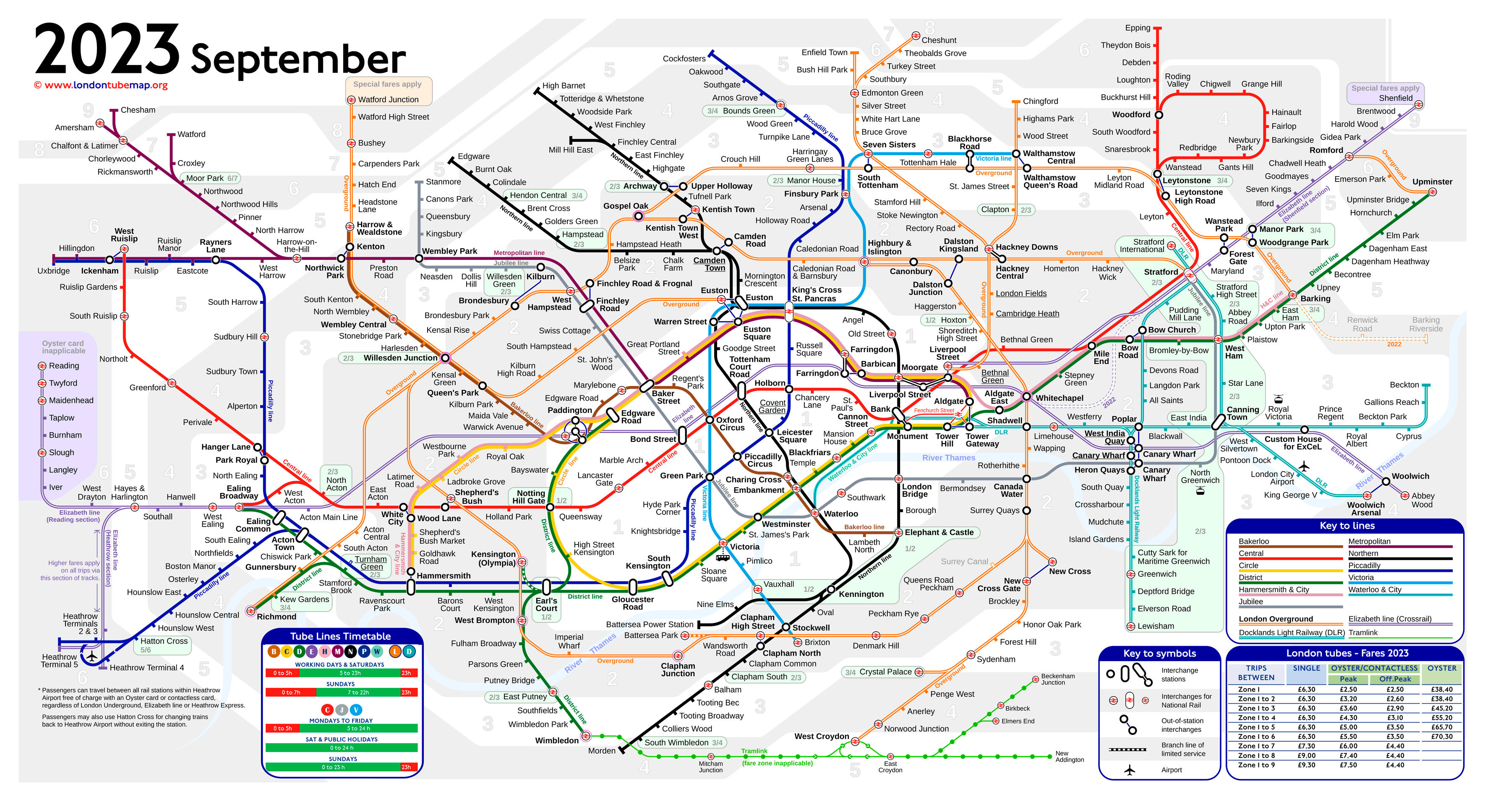 london tube map zones