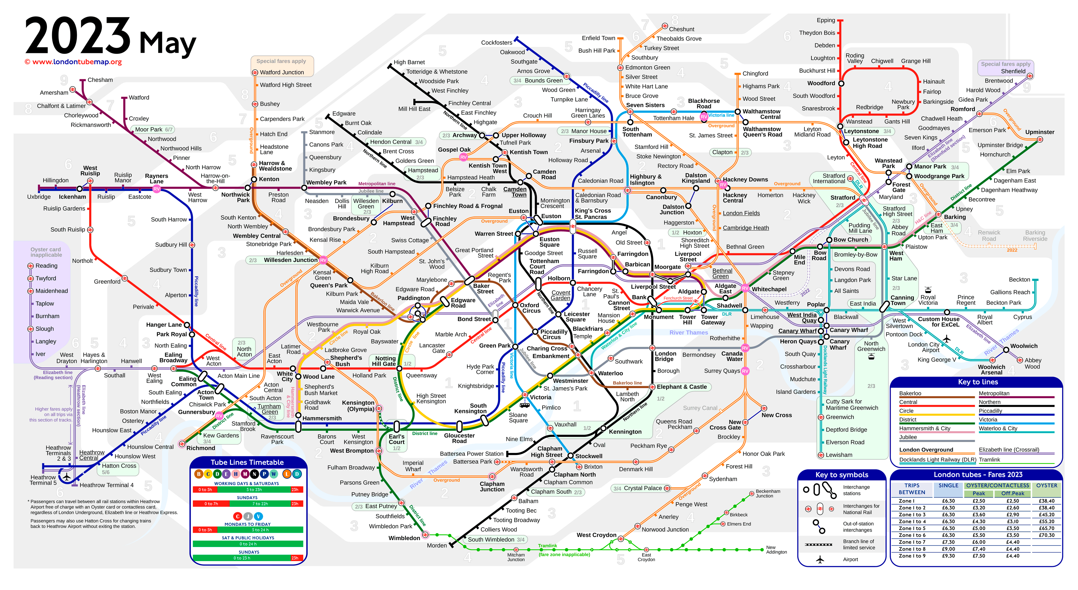 London Tube Map 2023 
