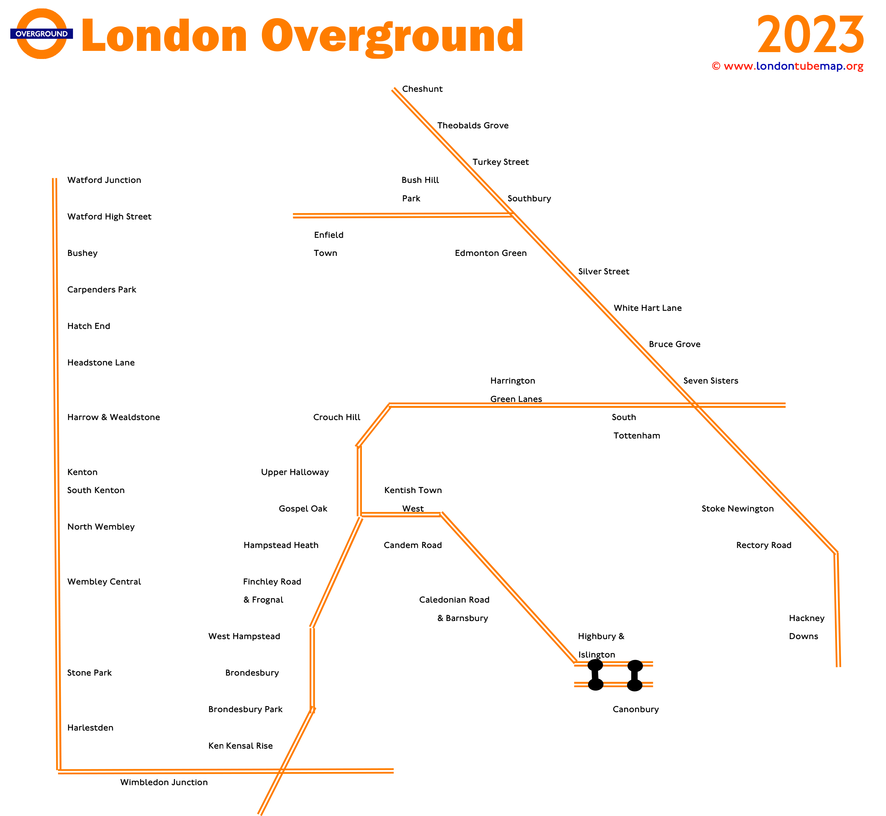 London Overground Lines Routes V 2023 